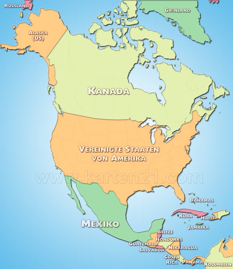 Karte Von Nordamerika